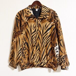 Vintage Fuda International Wild Cat Silk Bomber Jacket